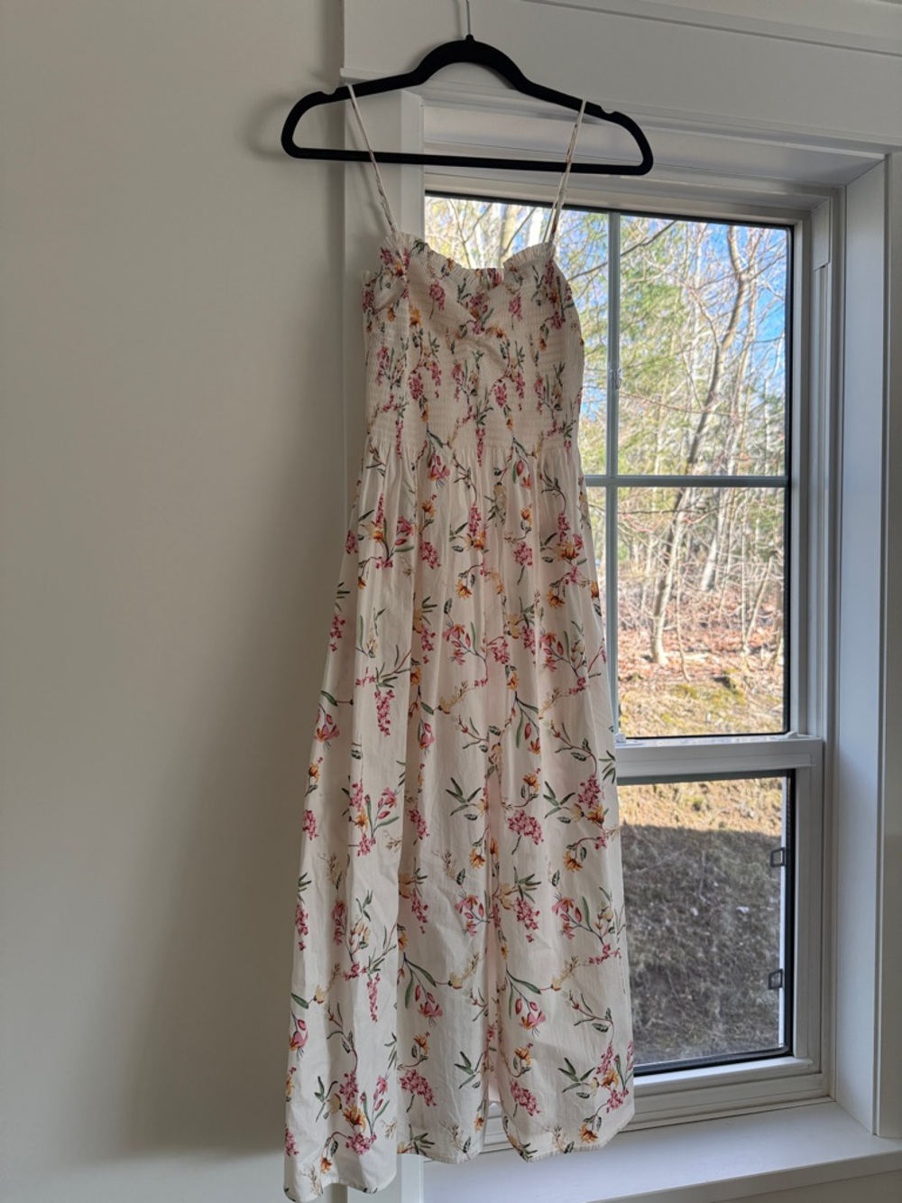 H&M Floral Smocked Midi Dress Size M
